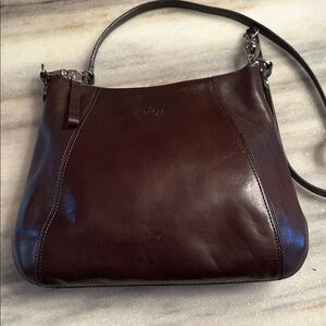 MONSAC CHOCOLATE BROWN LEATHER CROSSBODY